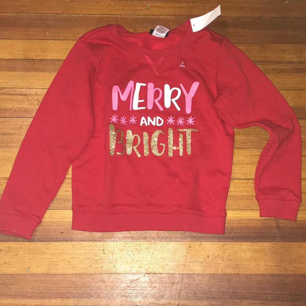 Merry and Bright Girls sweatshirts, size 4/5 NEW